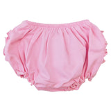 AnnLoren Baby & Toddler Girls Light Pink Knit Ruffled Butt Bloomer Diaper Cover