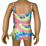 AL Limited Girls 2 piece Pastel Tie Dye Tankini Swimsuit