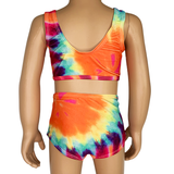 AL Limited Girls 2 piece Tie Dye Tankini Swimsuit Swirl Rainbow