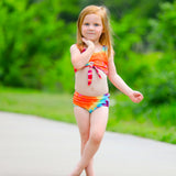 AL Limited Girls 2 piece Tie Dye Tankini Swimsuit Swirl Rainbow