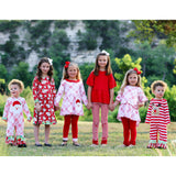 AnnLoren Baby Girls Red & White Santa Romper Outfit One Piece