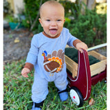 Boys Long Sleeve Football Thanksgiving Turkey Baby Toddler Romper