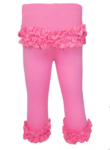 AnnLoren Baby Girls Big Girls Boutique Pink Ruffle Butt Leggings Set