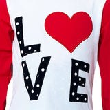 Toddler Girls Valentine's Day LOVE Long Sleeve T Shirt & Heart Ruffle Pants Set