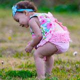 AnnLoren Baby/Toddler Girls Summer Floral Ruffle Swing Tank Top