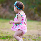 AnnLoren Baby/Toddler Girls Summer Floral Ruffle Swing Tank Top