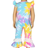 Boutique Pastel Tie Dye Baby Girls Easter Romper Onesie Toddler Jumpsuit