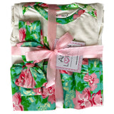 AnnLoren Baby Girls Layette Floral Onesie Pants Headband 3pc Gift Set Clothing
