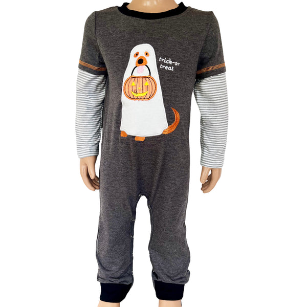 Halloween Ghost Dog Trick or Treat  Baby Toddler Boys Romper