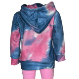 Girls Blue & Pink Pull over Tie Dye Hoodie Sweatshirt Jacket