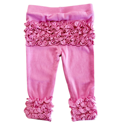 AnnLoren Baby Girls Big Girls Boutique Pink Ruffle Butt Leggings Set