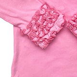 AnnLoren Baby Big Girls Boutique Long Sleeve Dark Pink Ruffle Layering T-shirt