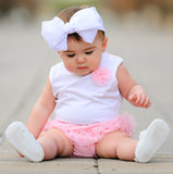 AnnLoren Baby/Toddler Girls Sleeveless One Piece Layering Bodysuit White Onesie