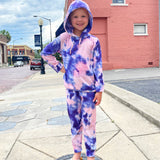 Girls Boutique Purple Tie Dye Hoodie & Joggers Sweatsuit Loungewear