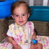 AnnLoren Baby Toddler Girls Feather Blanket & Bib Gift Set 2 pc Knit Cotton