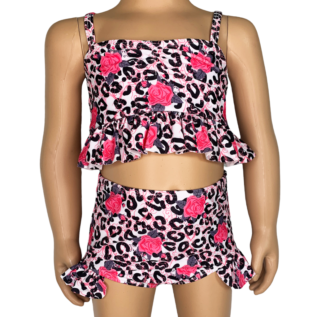 AL Limited Girls 2 piece Leopard Rose Tankini Swimsuit Bathing Suit –  AnnLoren