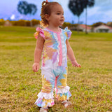 AnnLoren Boutique Pastel Tie Dye Baby Girls Romper Onesie Toddler Jumpsuit