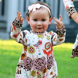 AnnLoren Girls Long Sleeve Forest Animal Friends Baby Toddler Romper