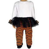 Baby Girls Orange Pumpkin Thanksgiving Autumn Leopard Holiday Cotton Romper - AL Limited