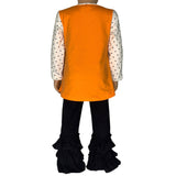 Girls Orange Pumpkin Top & Black Ruffle Pants Halloween Thanksgiving Ouitfit