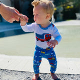 AnnLoren Baby Boys Layette Cars Trucks Long Sleeve Onesie Pants Cap 3pc Gift Set