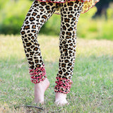 AnnLoren Baby Toddler Big Girls Boutique Leopard Ruffle Butt Leggings