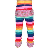 AnnLoren Little & Big Girls Boutique Rainbow Ruffle Butt Leggings