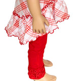 AnnLoren Baby Toddler Big Girls Boutique Red Ruffle Butt Leggings