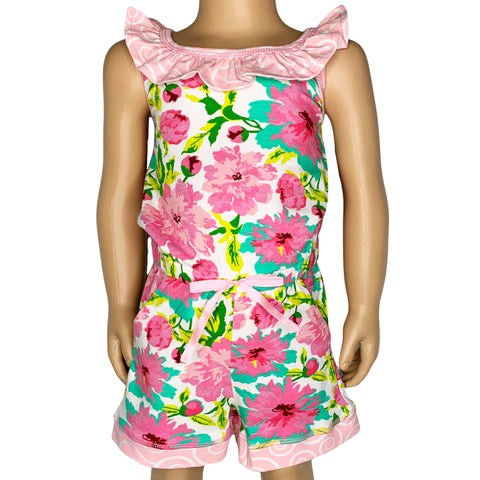 AnnLoren Boutique Grey Floral & Striped Dress & Polka Dot Leggings Clothing  Set 