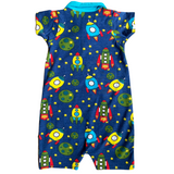 AnnLoren Spaceship short sleeve Collar Baby/Toddler Boys Romper