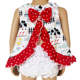 AnnLoren Girls White Knit Ruffled Butt Bloomer Baby/Toddler Diaper Cover