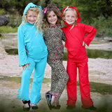 AnnLoren Girls Red Ruffle Hoodie 2 Pc Fashion Track Suit sz 2/3T-9/10