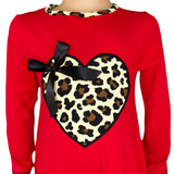 AnnLoren Baby Girls Leopard Valentines Holiday Heart Romper Outfit One Piece