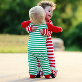 AnnLoren Baby Toddler Boys Unisex Long Sleeve Rudolf the Reindeer Christmas Romper