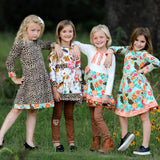 AnnLoren Big Little Girls Boutique Fall Forest Fox and Friends Dress & Leggings