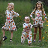 AnnLoren Big Little Girls Boutique Fall Forest Fox and Friends Dress & Leggings