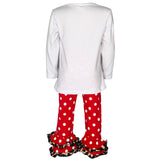 AL Limited Girls LOVE Christmas Top & Red Polka Dot Ruffle Pants Set