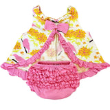 AnnLoren Baby & Toddler Girls Pink Knit Ruffled Butt Bloomer Diaper Cover