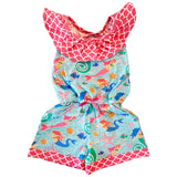 AnnLoren Little Big Girls Nautical Jumpsuit Mermaid Romper Spring Summer Boutique Clothing Sizes 2/3T - 11/12