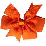 Set of 3- Red, Orange, White 4" Ribbon Bow Clips