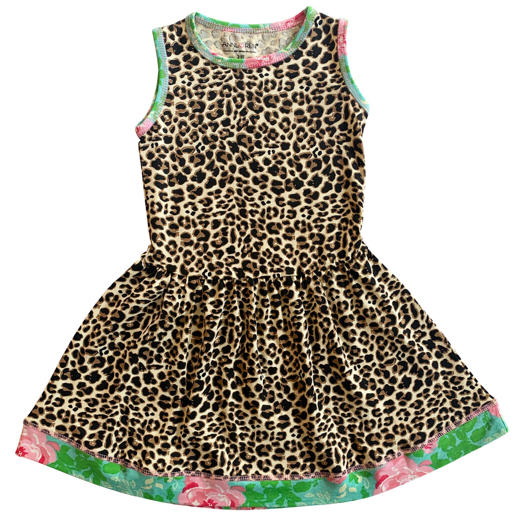 AnnLoren Little & Big Girls Spring Leopard Rose Floral Sleeveless Boutique Dress 4-5T AnnLoren Little & Big Girls Spring Leopard Rose Floral Sleeveless Boutique Dress 4-5T