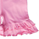 AnnLoren Little/Big Girls Pink Stretch Cotton Knit Ruffled Shorts