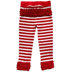 AnnLoren Baby Toddler Big Girls Boutique Red Ruffle Butt Leggings