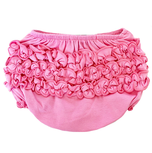 AnnLoren Baby & Toddler Girls Pink Knit Ruffled Butt Bloomer Diaper Cover